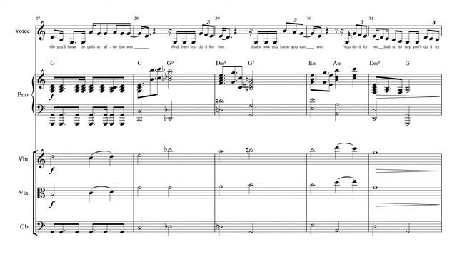 [SHEET MUSIC] Steven Universe - Do It For Her (Voice, Piano, Violin, Viola, Bass)