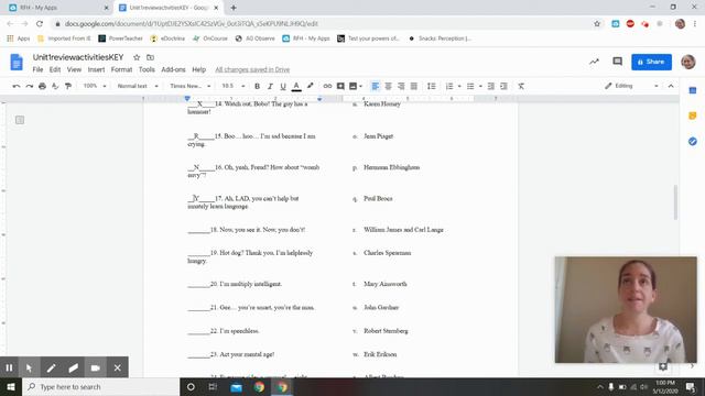 UNIT 1 Ch. 1 Review Activities: This Is The End, My Friend.