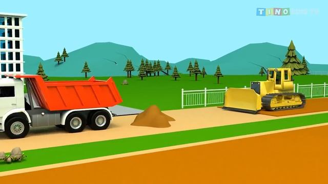 Строительные грузовики для детей Проблема с перегревом бульдозера | Строительство взлетно-посадочной