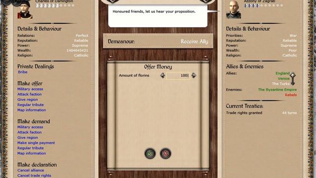 Medieval 2 Total War -reputation