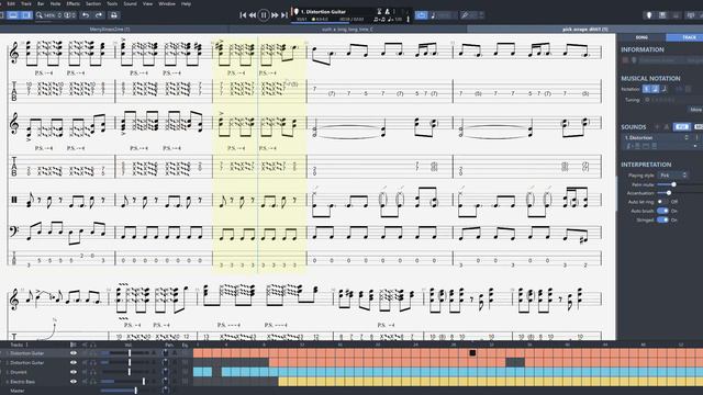 Original Guitar Piece: Pick Scrape Ditti,  Guitar Pro 7 Annotation