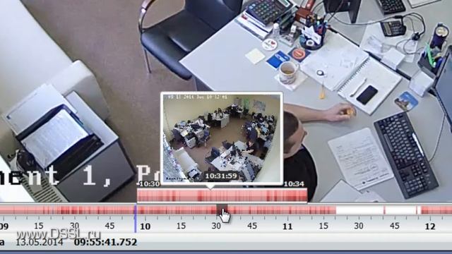 Поиск в архиве видеонаблюдения по интенсивности движения - Timeline Heat Maps  в TRASSIR 3.2: