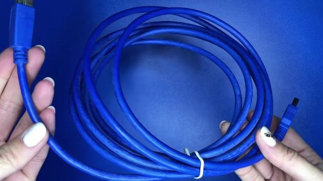 Кабель соединительный для принтера  3м синий.mp4