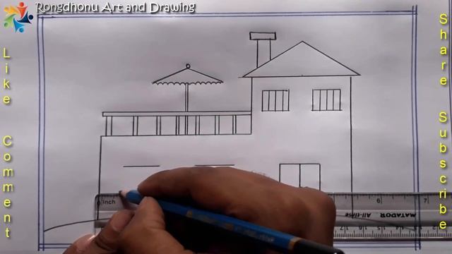 How to Draw My City House  building House Drawing Tutorial  Very Easy