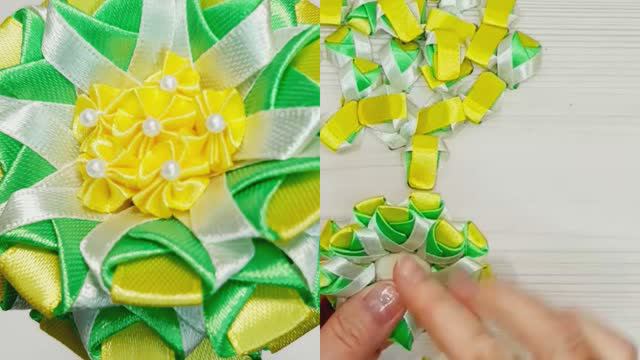 Цветок из узких лент