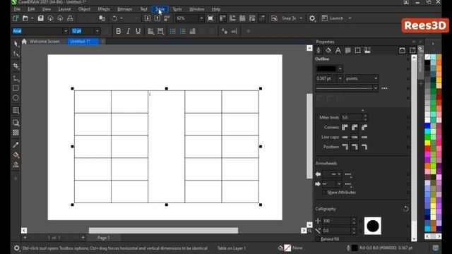How To Merge Table Cells In CorelDRAW | Rees3D.com