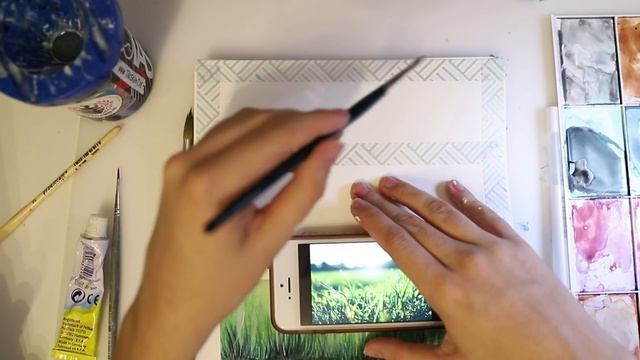 How to Paint Grass with Watercolor Easy Tutorial
