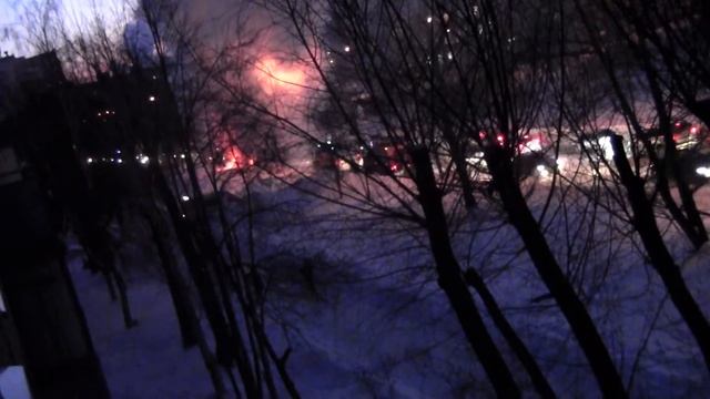 Сгорел автобус в Перми на Свиязева 5.03.13