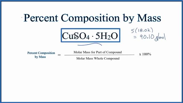 Percentage Composition of H2O in CuSO4  5H2O