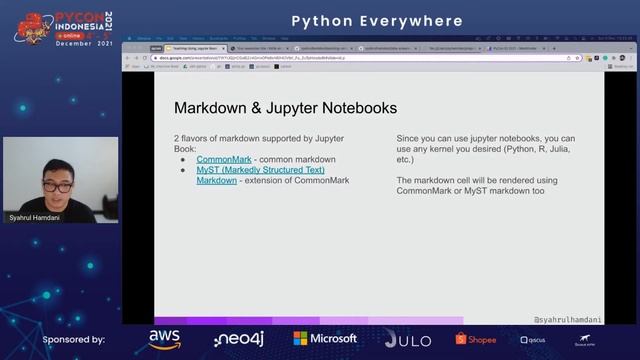 PyCon ID 2021 | Teaching Using Jupyter Book | Syahrul Bahar Hamdani | Python Everywhere