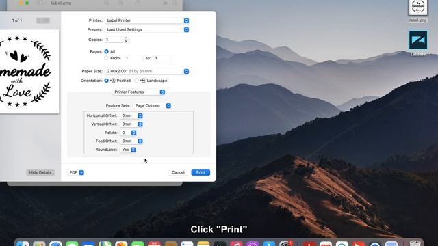 PM-246S | Print A Round Label On Mac OS