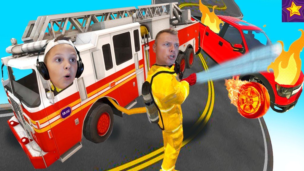 Работаем на ПОЖАРНОЙ МАШИНЕ Потушили ГРУЗОВИК ИГОРЬ и ПАПА Симуляторе ПОЖАРНОГО
