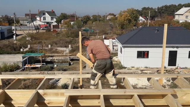 Подрезка свесов кровли карты перекрытия под вальмовую крышу в две пилы