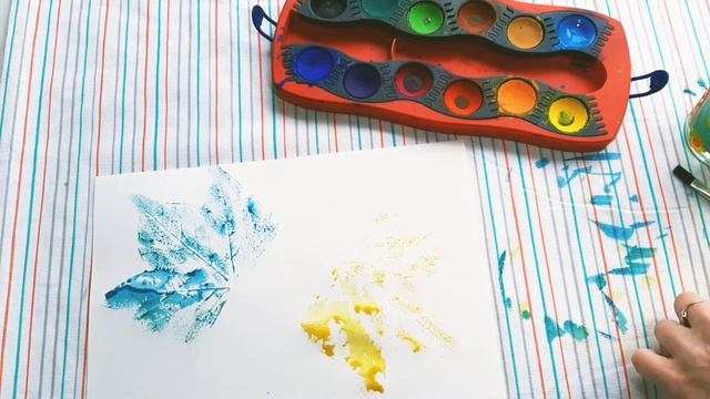 Рисуем листом с дерева. поделки. Поделки с детьми. Идеи для дет.сада #рисуемсдетьми #рисуем #DAnMa