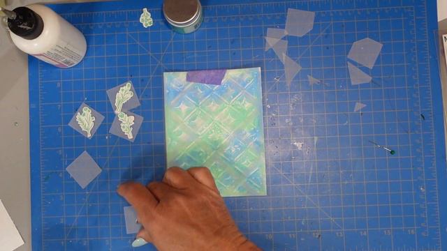 Quick Mixed Media Backgrounds| Featuring Pink Fresh Studio's Diamond Motif Stencil