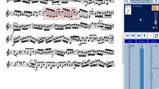 Bach Double Concerto For 2 Violins, Mov. 1 Complete, Orchestral Accompaniment By Smart Soloist.