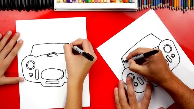 How To Draw A Shelby Cobra (Front View)