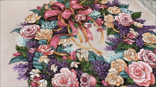 8. Вышивка крестом. Летний венок от Classic Design. Готовая работа