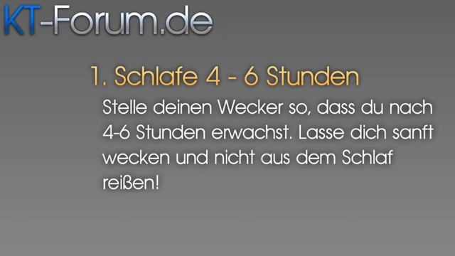 KT-Forum.de - WBTB (Wake Back To Bed) Technik