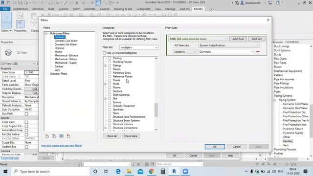 How To Apply View Filters For Plumbing Systems In Revit MEP