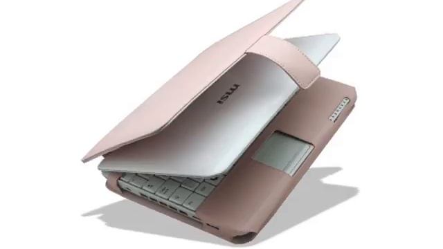 Carrymobile Leather Case For MSI Wind U100/U100X (3-cell Battery) Book Type (Pink)