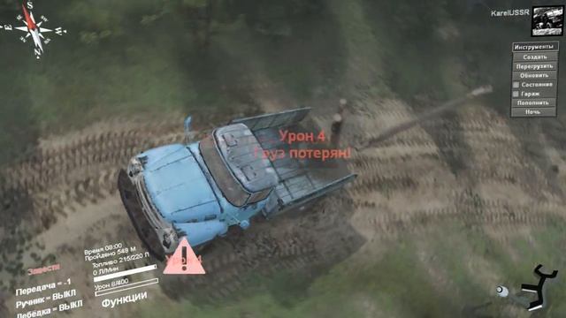 SpinTires. ЗИЛ-130 встает на дыбы!! Тест физики