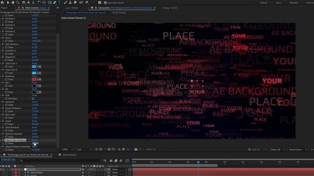 Фон слов After Effects