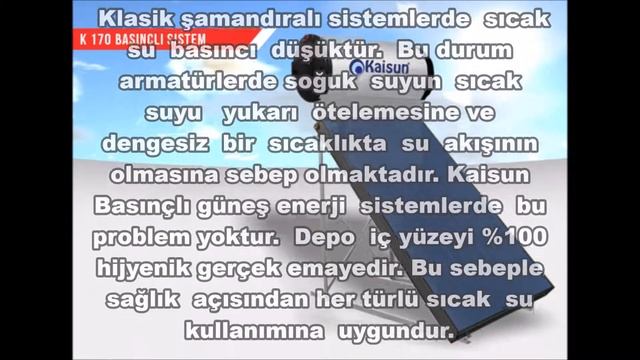 170 Litre  Basınçlı Sistem Güneş Enerjisi İstanbul