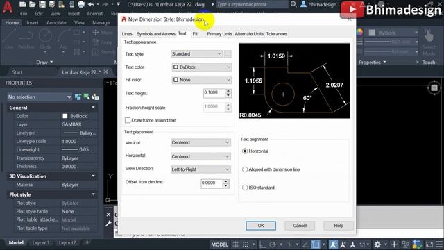 Tutorial Belajar DIMENSION AutoCAD - Bagian 2