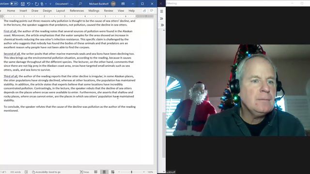 Feedback To RR: Your TOEFL Writing Task 1 Scores 24 Pts; Your TOEFL Speaking Task 1 Scores 18 Pts