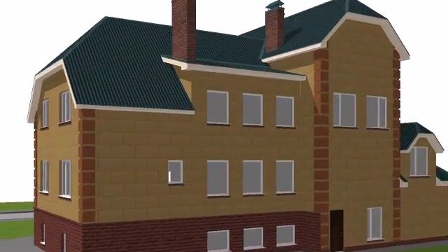 3D-прогулка вокруг одного из домов поселка 