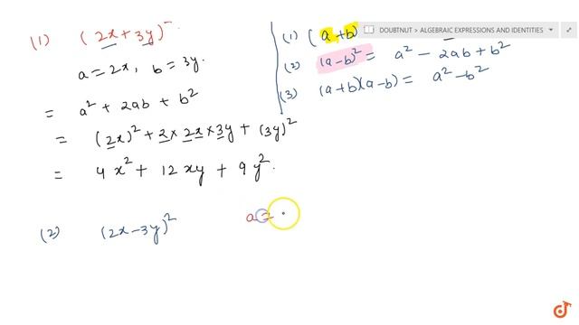 EVALUATE : (i) `(2x+3y)^2` (ii) `(2x-3y)^2` (iii) `(2x+3y) (2x-3y)`