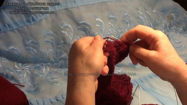 Вязание женской шапки (шапочки) спицами