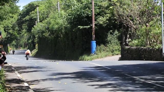 INSANE!!! Isle Of Man 2017 Ballacrye Jump!! Norton Rcv213