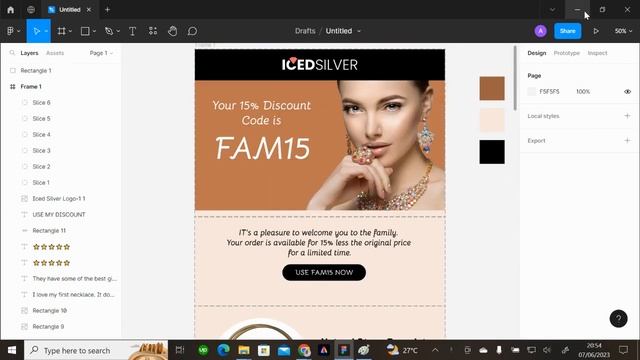 Email Template Designed On Figma And Transferred To Klaviyo