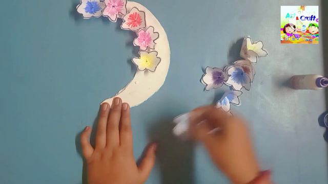 How To Make A Beautiful Moon Flower. Home Design. // Shradha Art And Craft