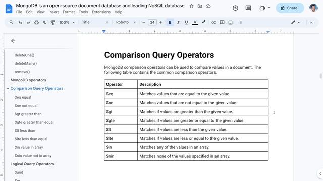 #35: MongoDB Comparison Query Operators | Type Of Comparison Operators | MongoDB Tutorial Hindi