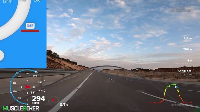 Honda Cbr1000RR-R Top Speed - 346km/h - 215MPH - GPS