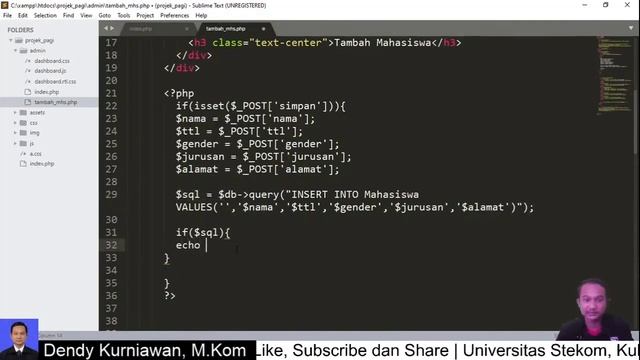 Membuat Tambah, Edit Dan Hapus Data Dengan Form Bootstrap || Universitas Stekom