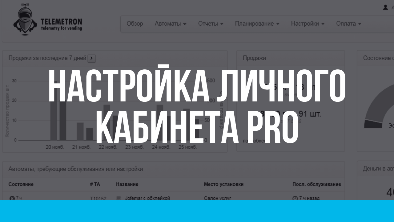 Телеметрон. Настройка Личного кабинета PRO