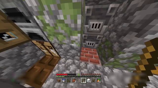 ZOMBIE Attack, I FIGHTED IT OFF. My Survival  Wandering Inhabitant. Minecraft #3
