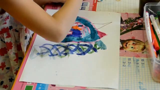 Как рисовать единорога или дракона с рогом, гуашь, кисть, вода