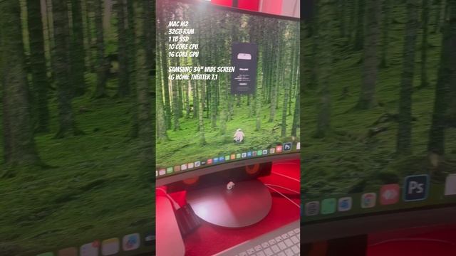 #Mac M2 32gB Ram 1 TB SSD 10 Core CPU16 Core GPU Samsung 34” Wide Screen Lg Home Theater 7.1 #apple