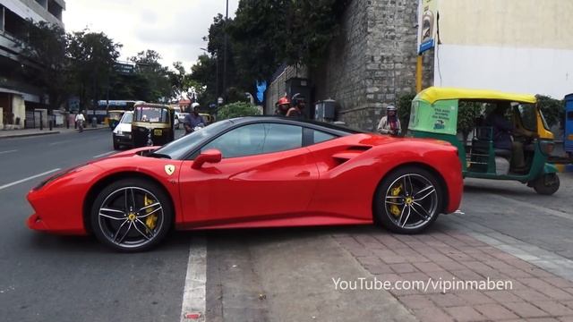 Ferrari 488 GTB In Bangalore (INDIA) - Accelerations & Exhaust Sound