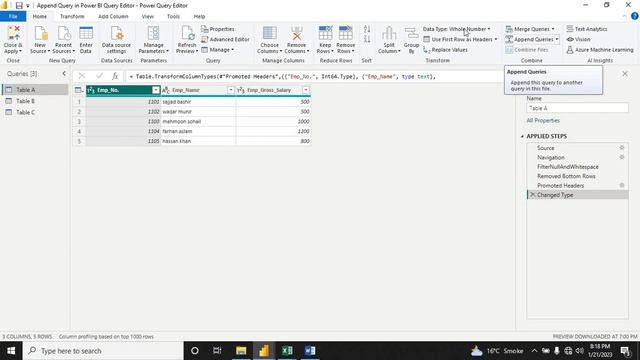 Lecture No. 14 Append Query In Power BI Query Editor