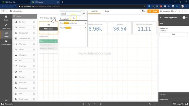How To Create Dashboard In Qlik Sense | HR Analytics KPI Dashboard Project In Qlik Sense