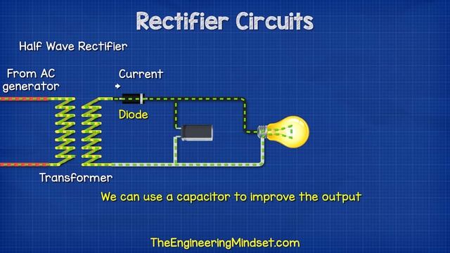 Full Wave Bridge Rectifier + Capacitor Filters +  Half Wave Rectifier
