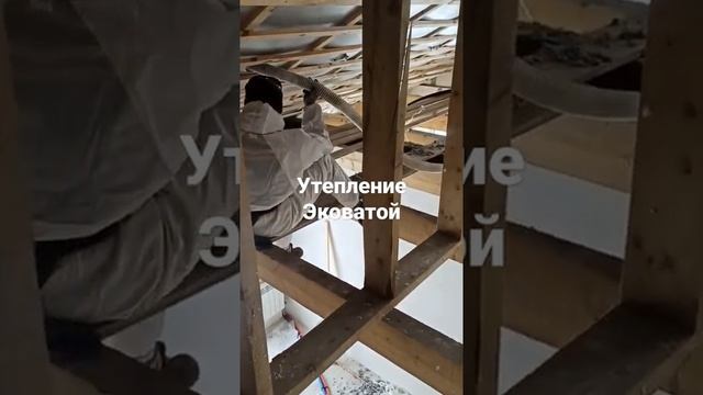 Утепление Эковатой #эковата