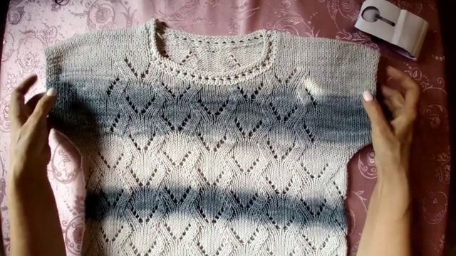 Летняя футболка спицами.