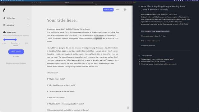 Write About Anything Using AI Writing Tools (Jarvis & ShortlyAI Tutorial)